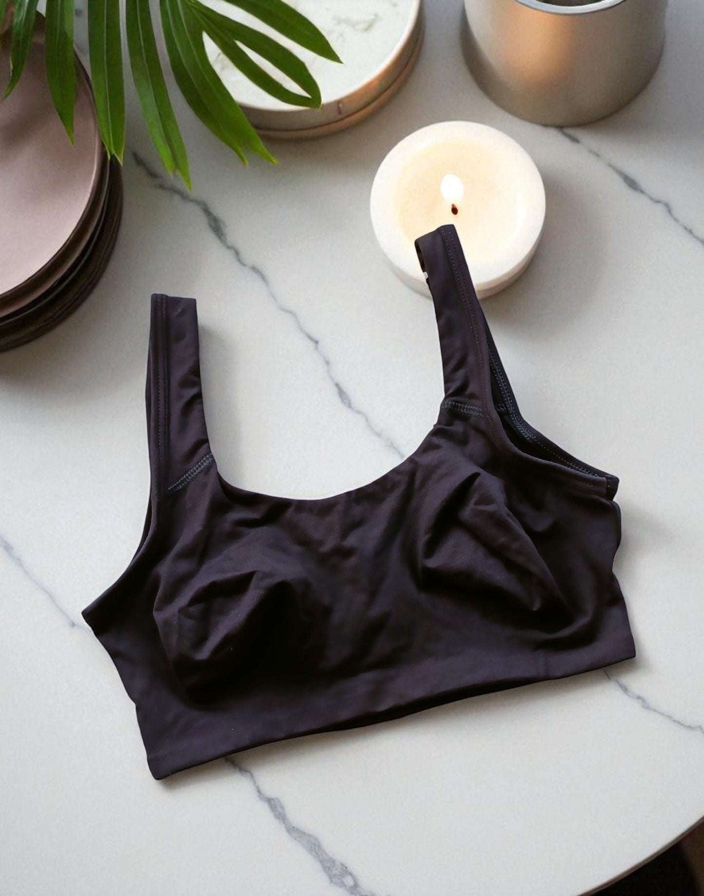 170925BR (E6436) BLOSSOM AESTHETIC BRA - Black