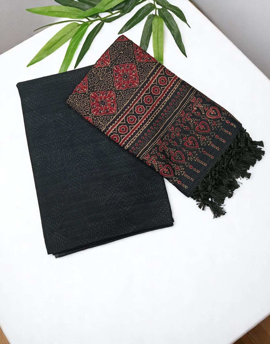 SALWAR SUITS UN-STITCHED DARK GREEN E5121 280525ML - ELENTRA DESIGNS BY NIMI HEINS