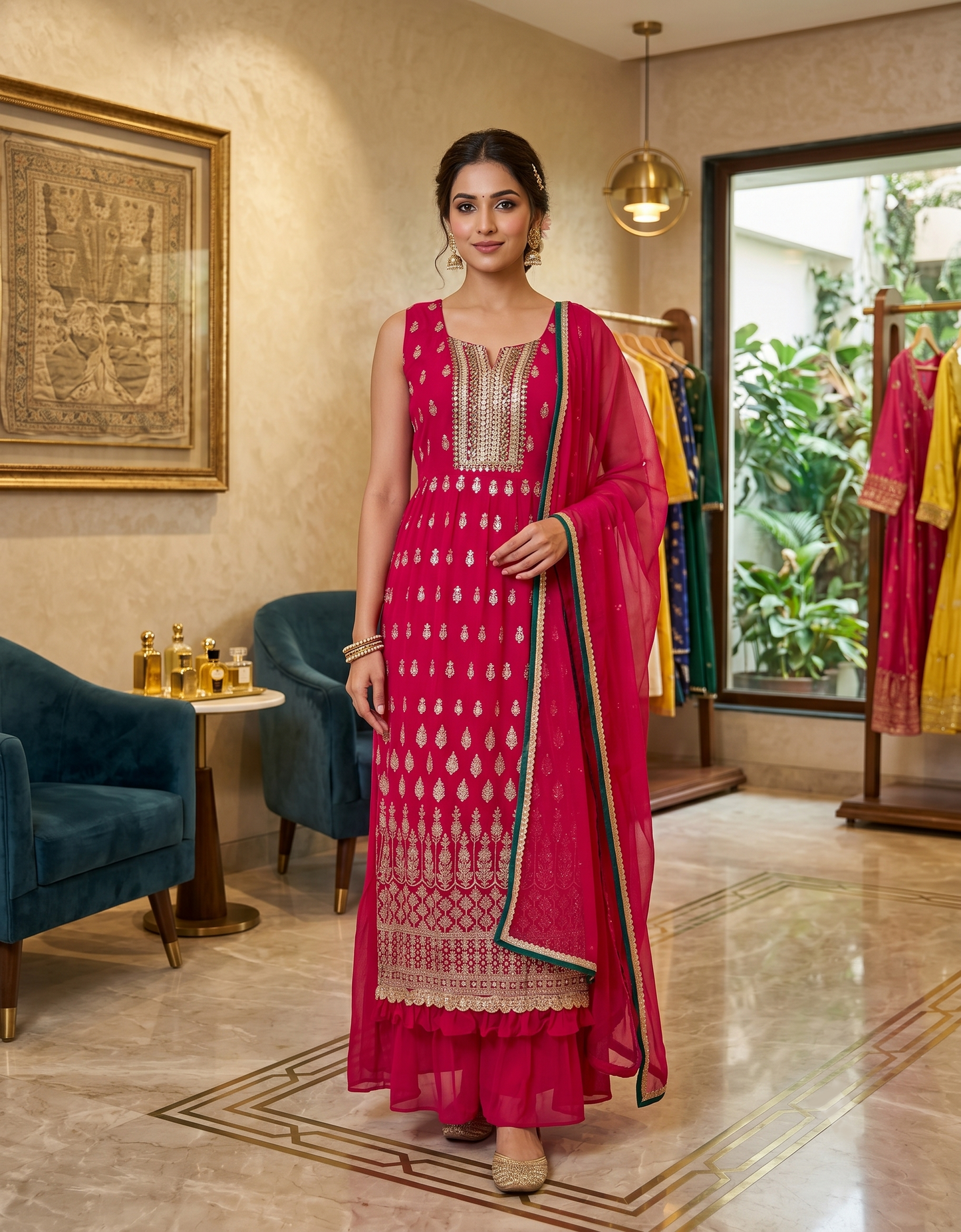 PARTY WEAR RANI PINK E2091 210626PW (Copy)