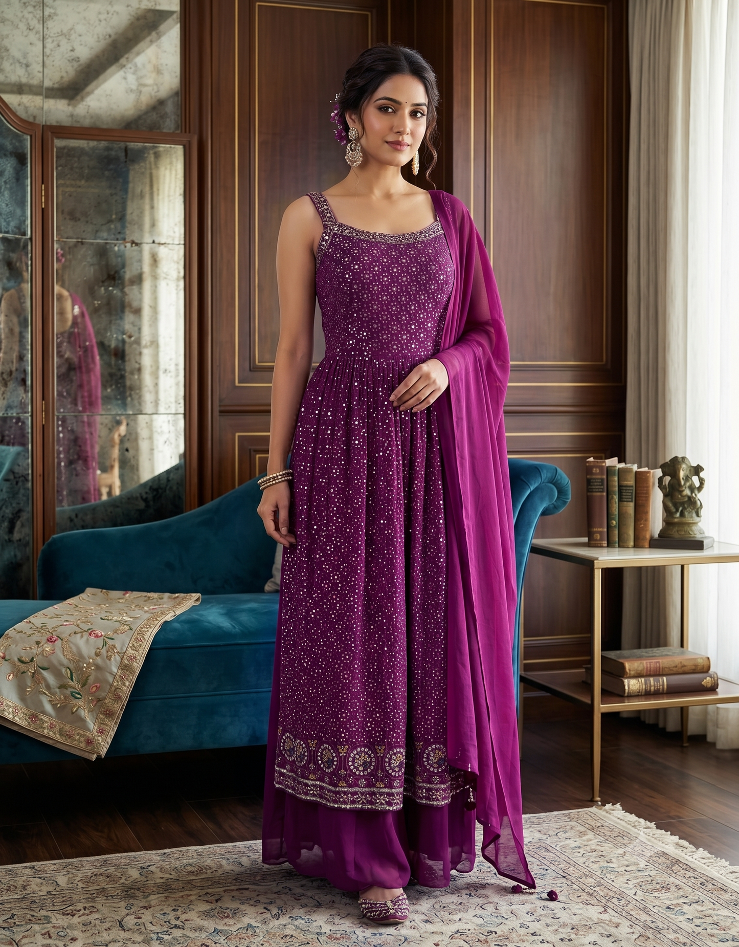 PARTY WEAR DARK PURPLE E2347 210626PW (Copy)