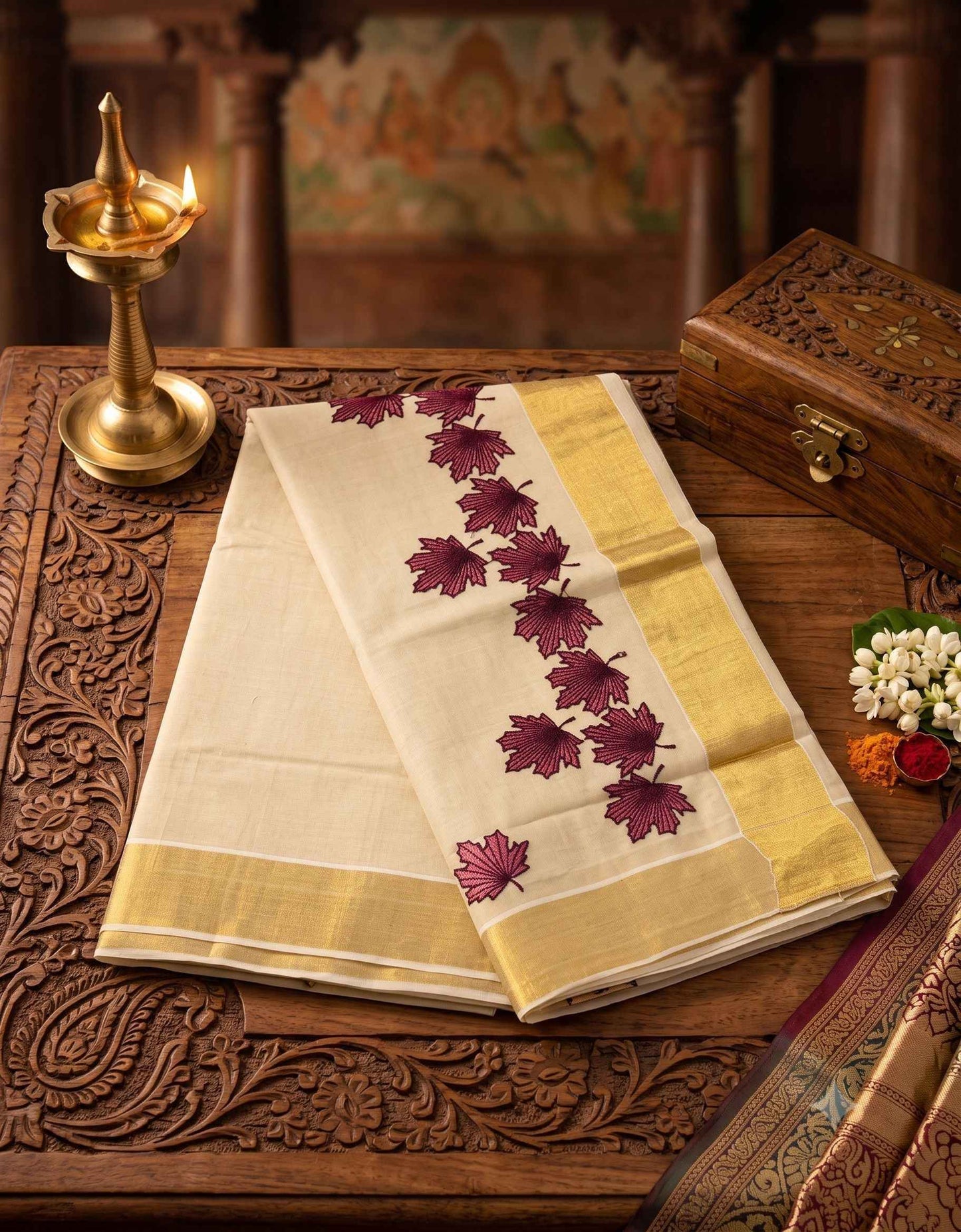 SET SAREE WINE E7230 090926SS