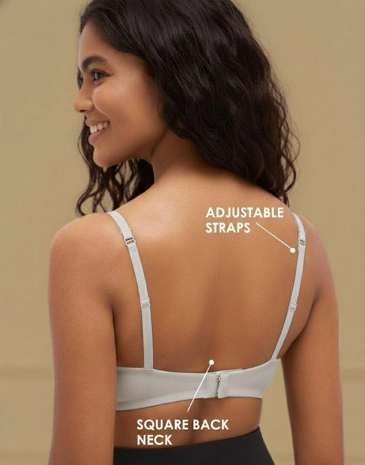 LIGHTLY PADDED BRA BLOSSOM FEATHERLITE GRAY E6437 300825BR
