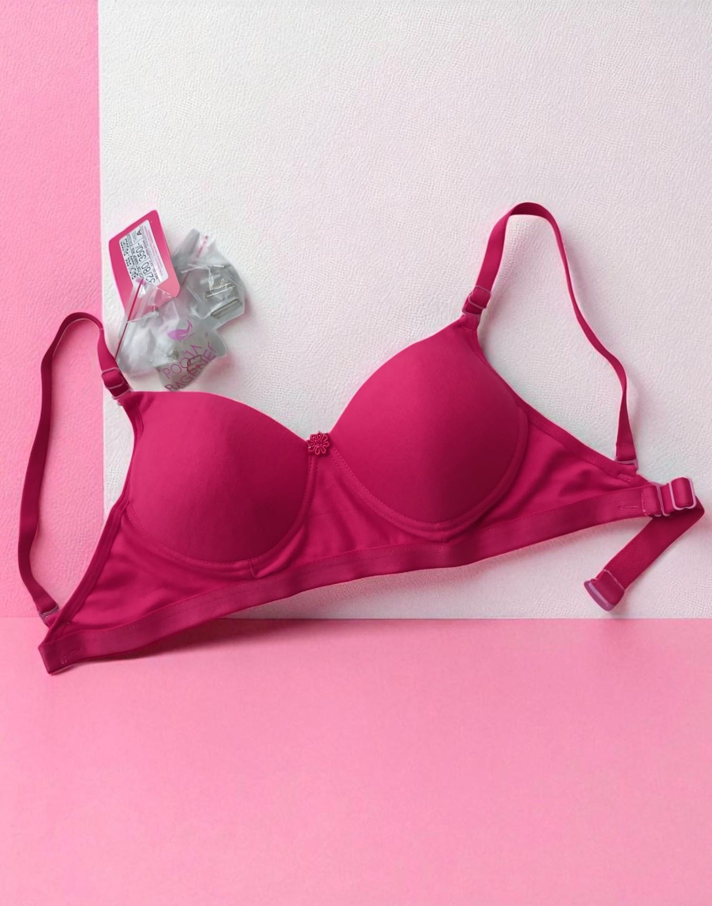 270725BR (E4138) POOJA RAGINI BACKLESS PADDED BRA - Rani Pink