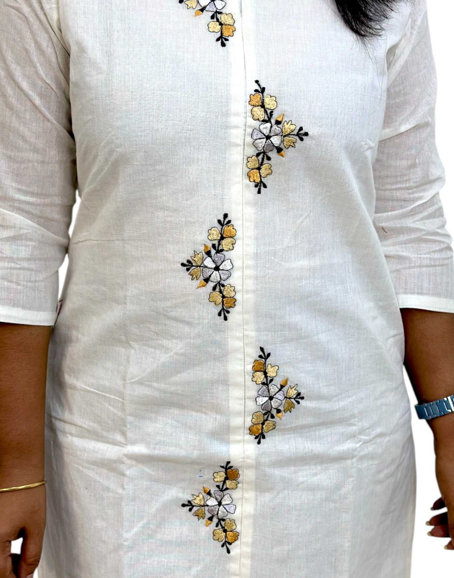 230525Y (E6110) KURTI WITH DUPATTA - Off White