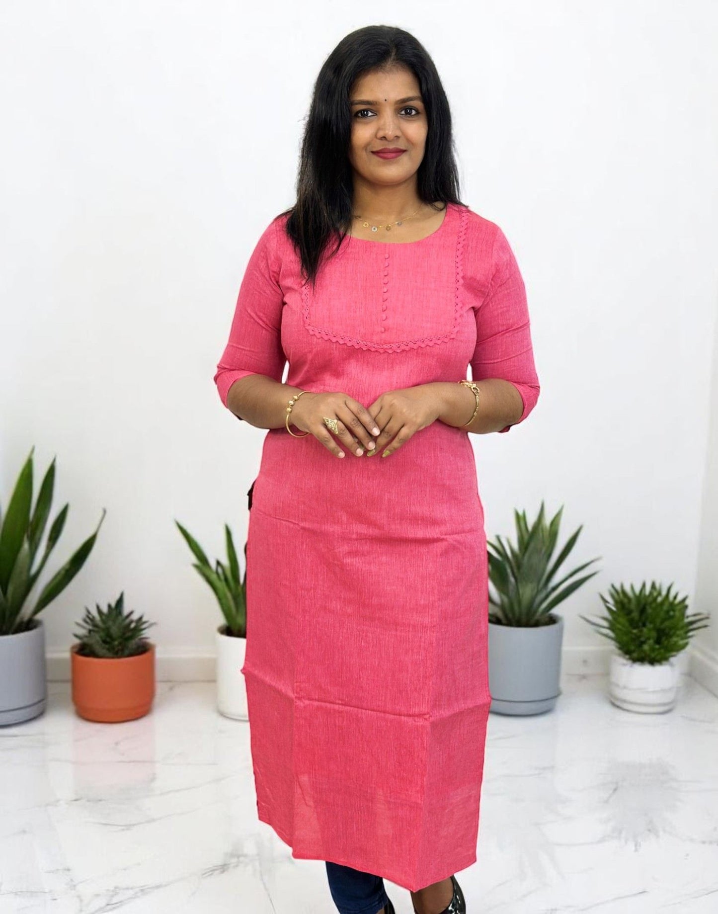 010625BK (E6149) BUDGET BUY KURTIS - Lotus Pink