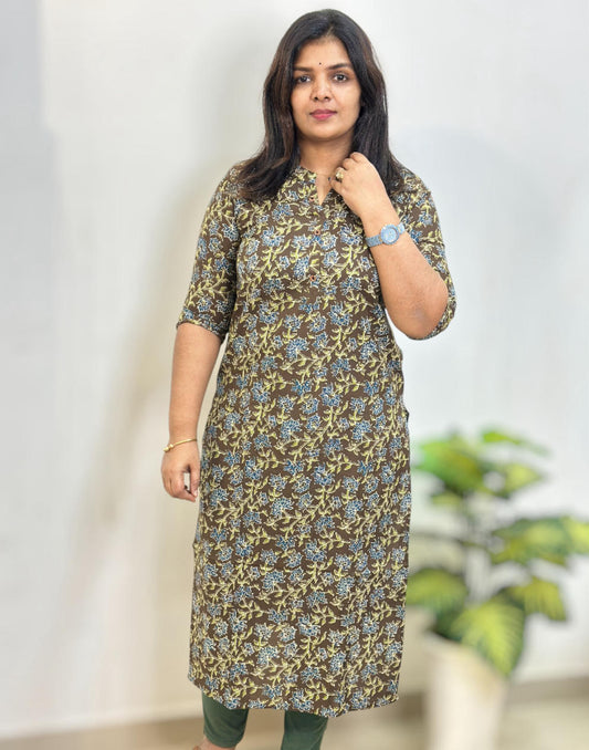 OFFER KURTI GREEN E6157 190226K - ELENTRA DESIGNS BY NIMI HEINS
