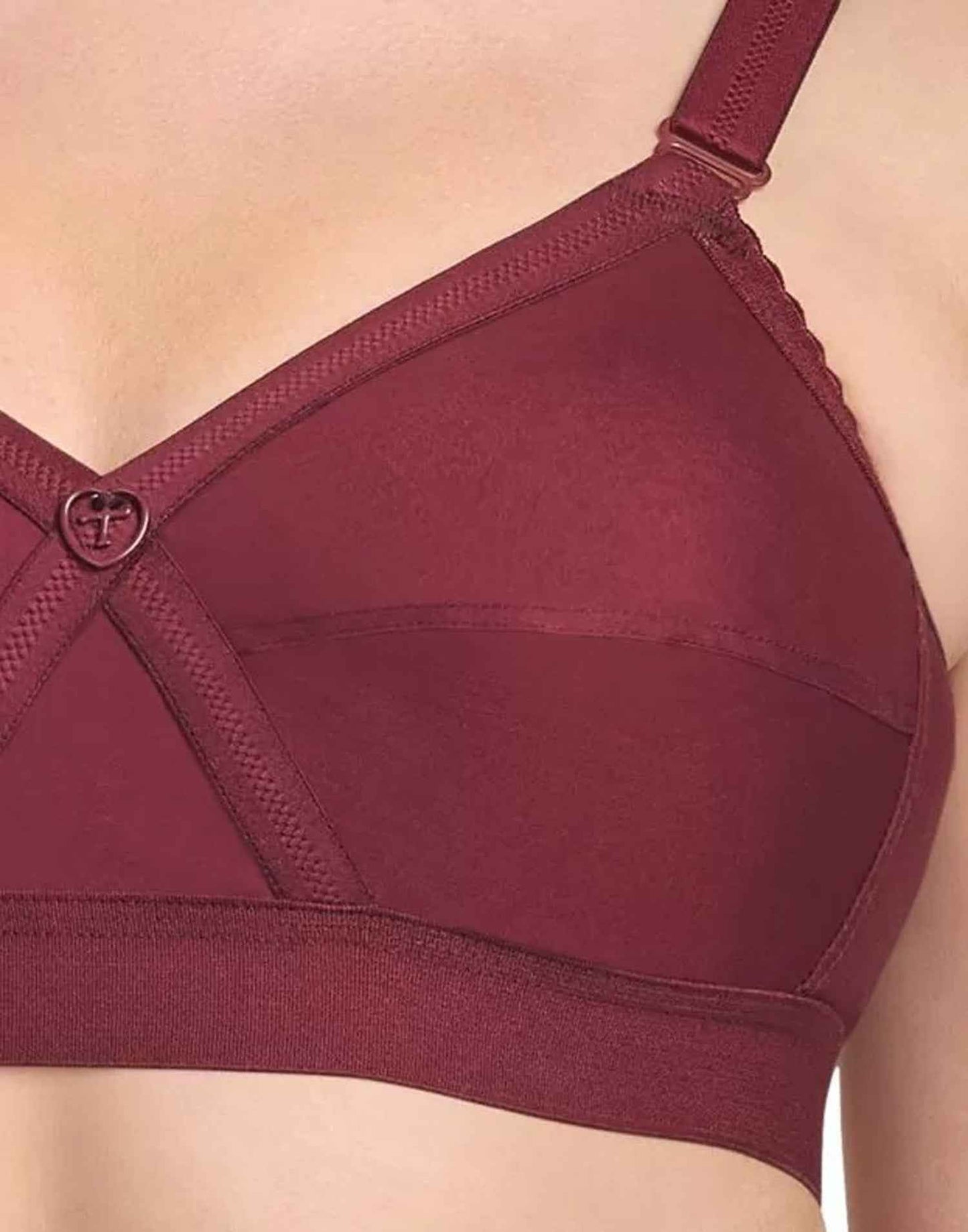 NON PADDED BRA RIZA KRUTHIKA PLAIN MAROON E6832 160326BR - ELENTRA DESIGNS BY NIMI HEINS