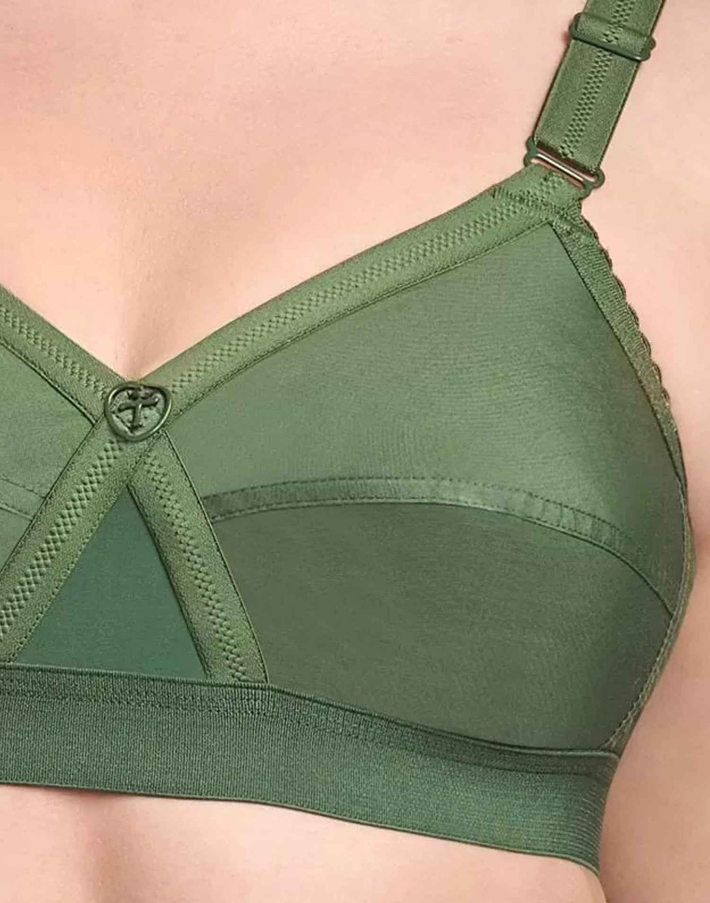 NON PADDED BRA RIZA KRUTHIKA PLAIN OLIVE GREEN E6832 160326BR