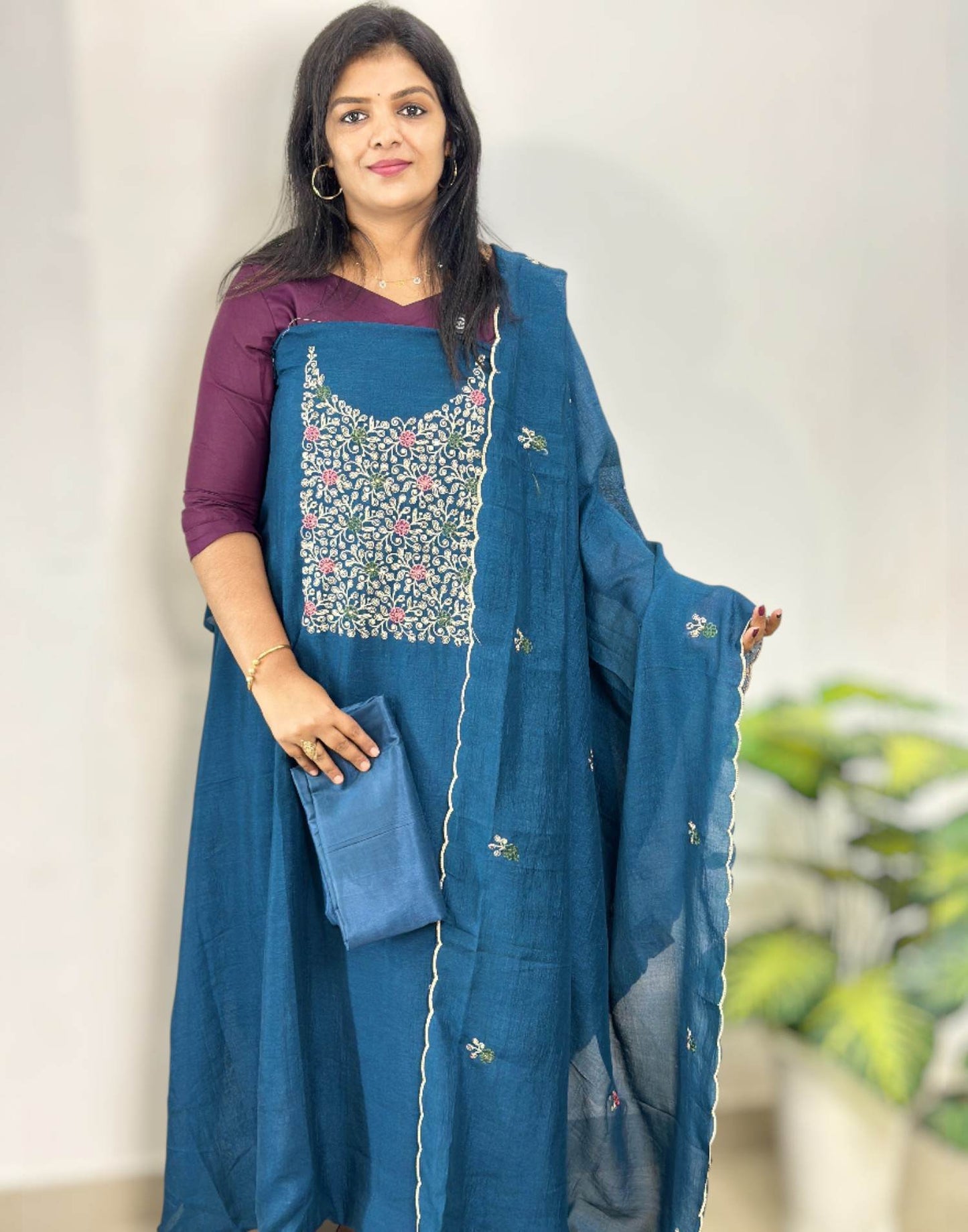 180925ML (E6243-6485) UN-STITCHED SETS - Peacock Blue