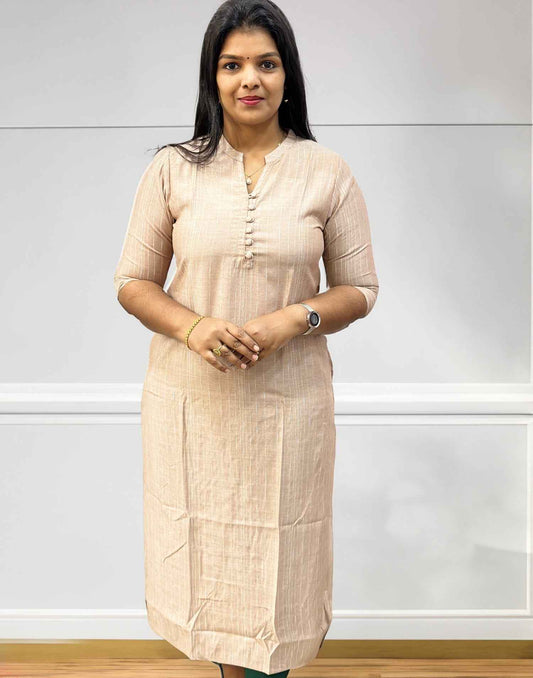 110923 (E2753) - OFFER ZONE CASUAL KURTI - Beige