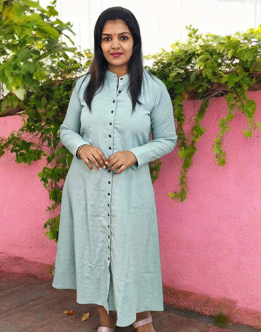 210125C (E5250) OFFER ZONE DRESSES A-LINE KURTI - Pastel Green