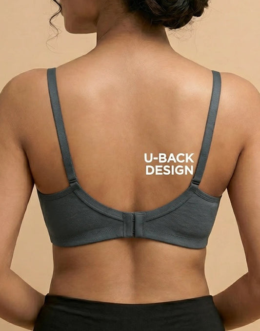 PADDED BRA BLOSSOM WELL MOULD CHARCOAL MELANGE E2069 210626BR
