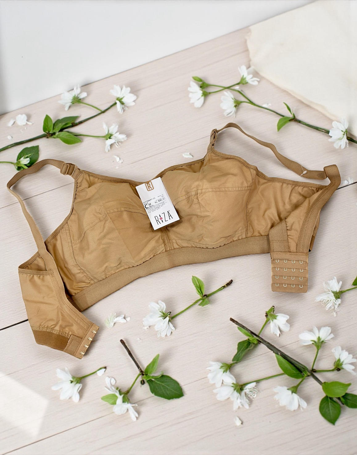 NON PADDED BRA RIZA COTTON FIT NUDE E6776 250226BR - ELENTRA DESIGNS BY NIMI HEINS