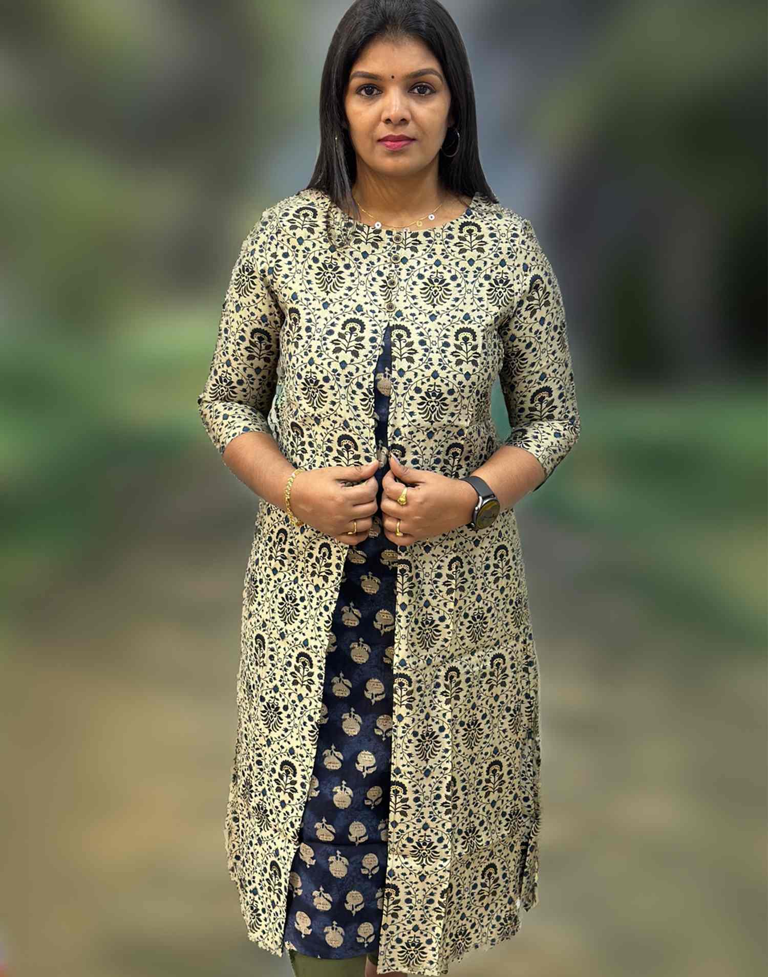 Kurti Gown Jacket Style Kurtis Design Black Kurti With Coat Cotton