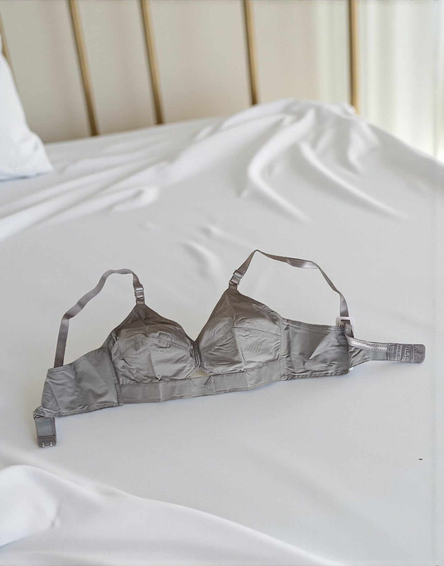 221025BR (E3007-E3077) BLOSSOM COTTON ROUND STITCH BRA - Gray