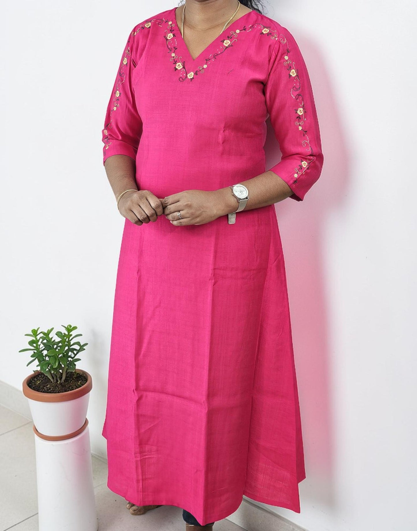 KURTIS A-LINE HOT PINK E6871 280326K - ELENTRA DESIGNS BY NIMI HEINS