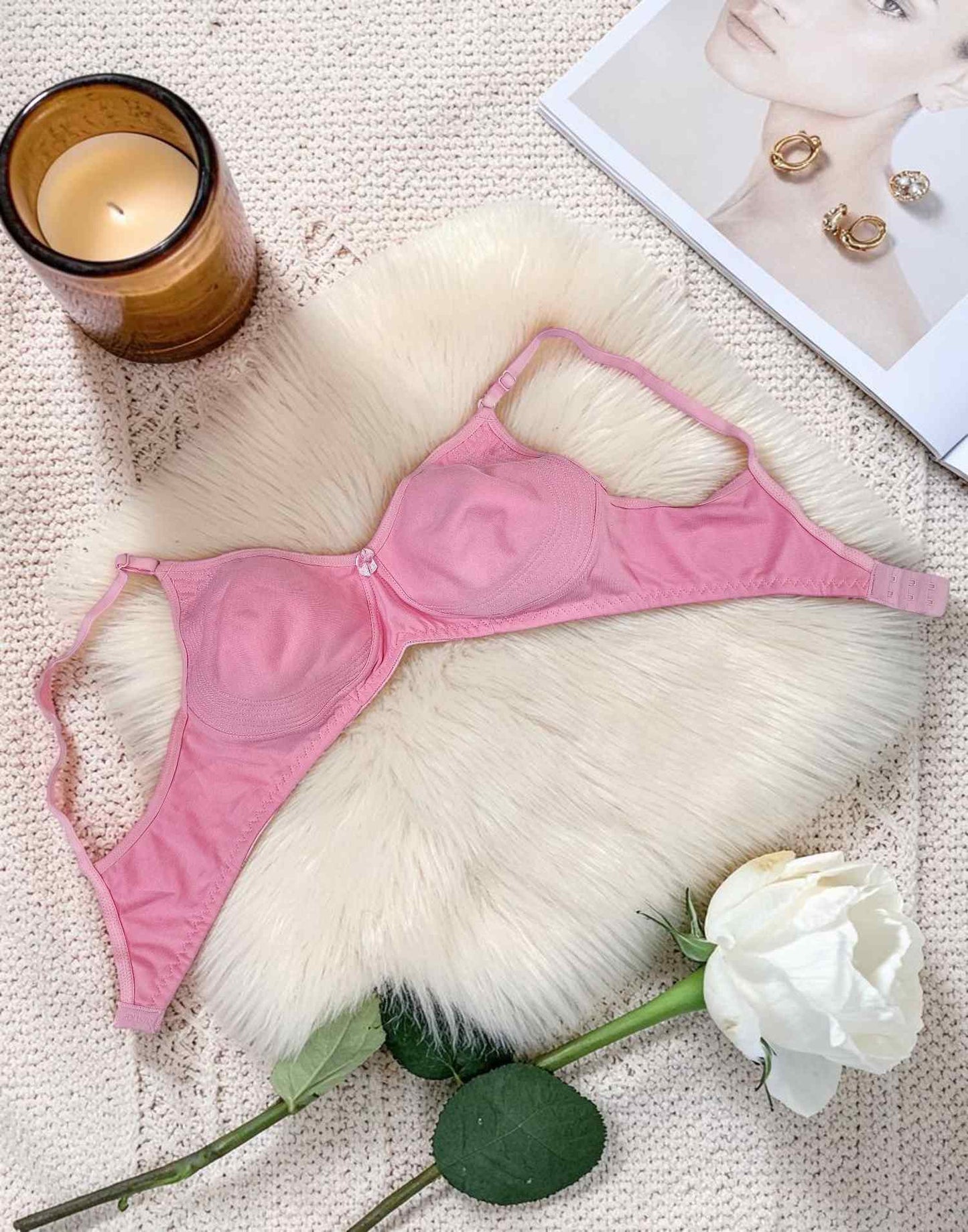 NON PADDED BRA BRIDA STYLE PLUS PINK B4U581 090726BR