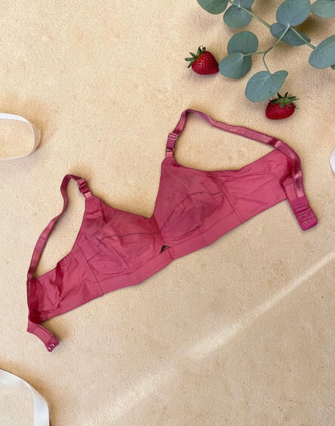 NON-PADDED BRA COTTON ROUND STITCH (LILLYS USHAS) ONION PINK E6844 120626BR - ELENTRA DESIGNS BY NIMI HEINS