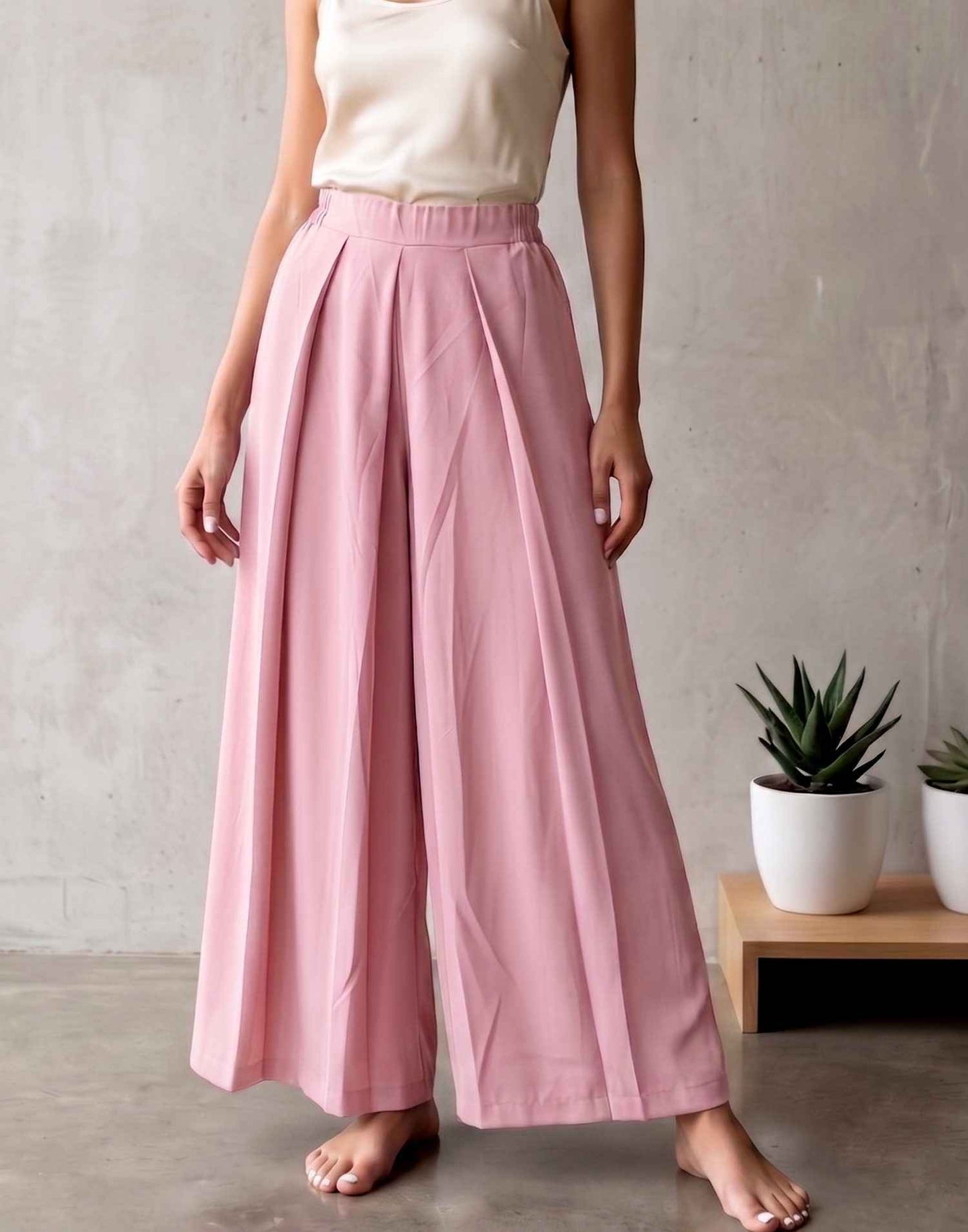 PALAZZO PANT BABY PINK B4U356 160626BW