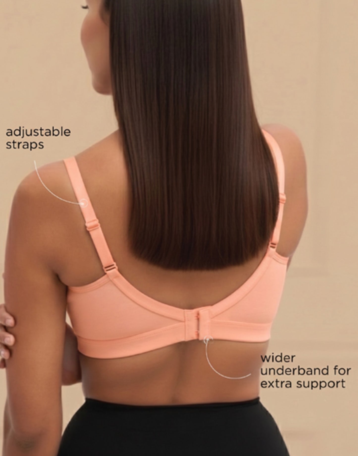 NON PADDED BRA BLOSSOM CROSSY LIFT PEACH E3002 210626BR
