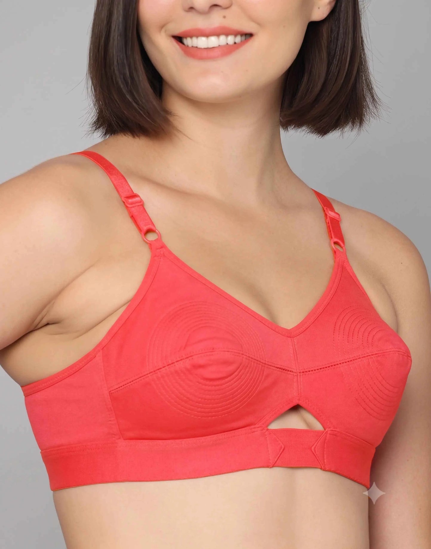 NON-PADDED BRA COTTON ROUND STITCH COLLIN COUTURE HOT PINK E5460 110626BR