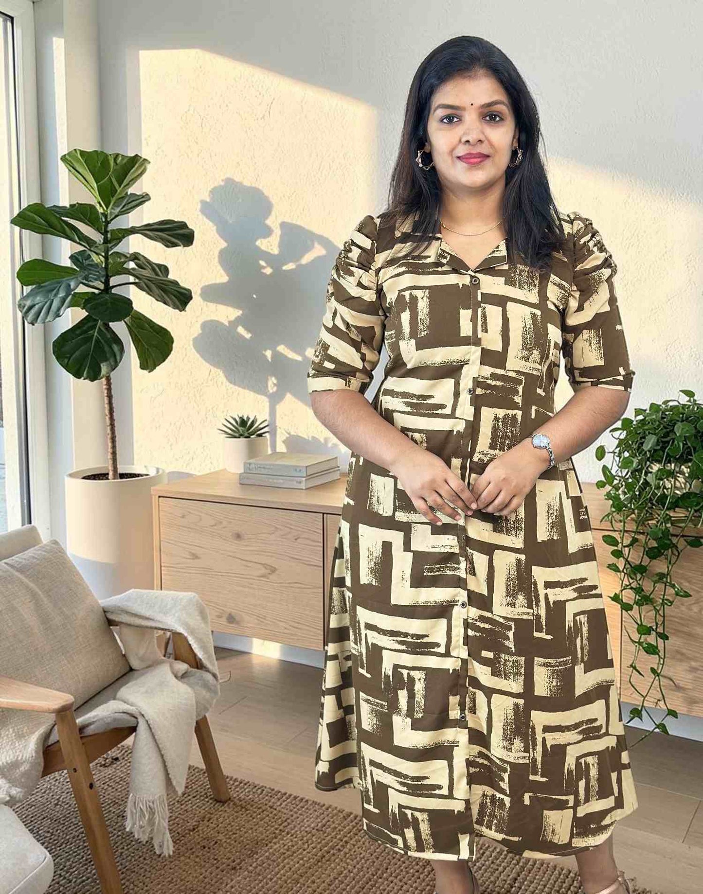 DRESSES A-LINE CHIKKU E7132 170726AD - ELENTRA DESIGNS BY NIMI HEINS