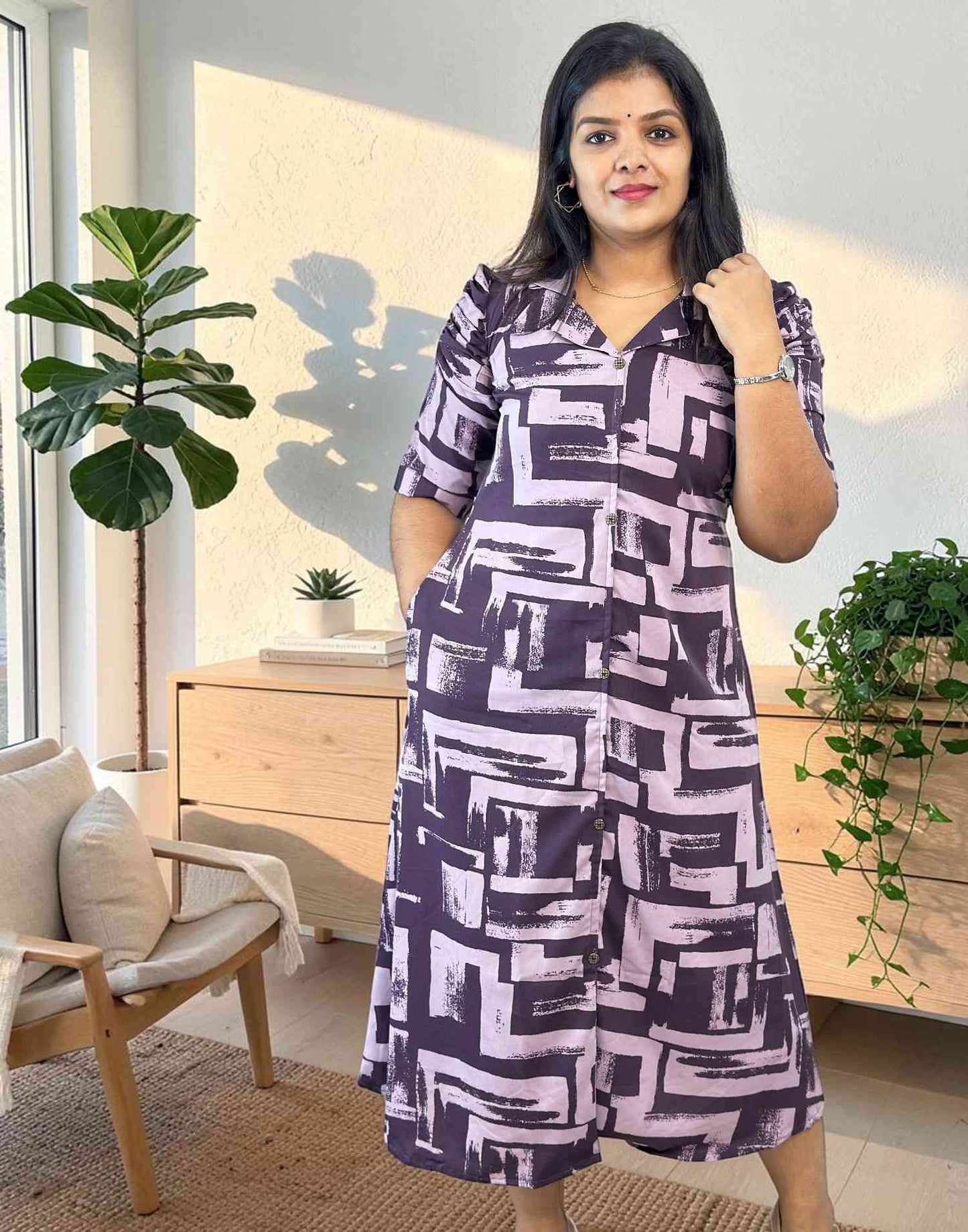 DRESSES A-LINE DARK GRAPE E7132 170726AD - ELENTRA DESIGNS BY NIMI HEINS