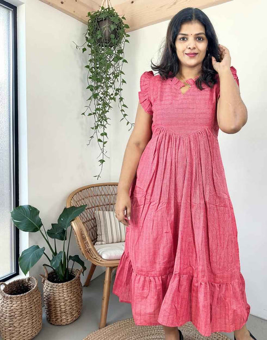 KURTIS FROCK PATTERN PEACHES PINK E6960 080526FK