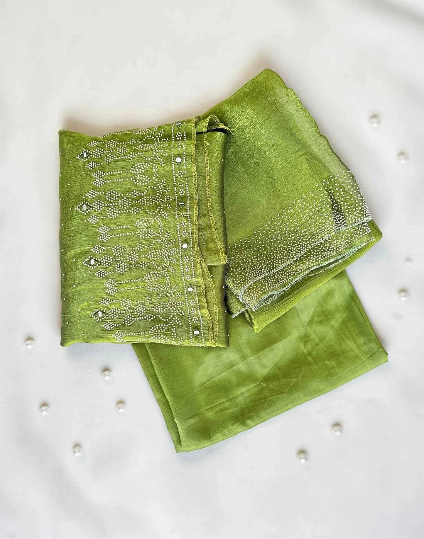 SALWAR SUITS UN-STITCHED MEHANDI GREEN E6537 100626DM
