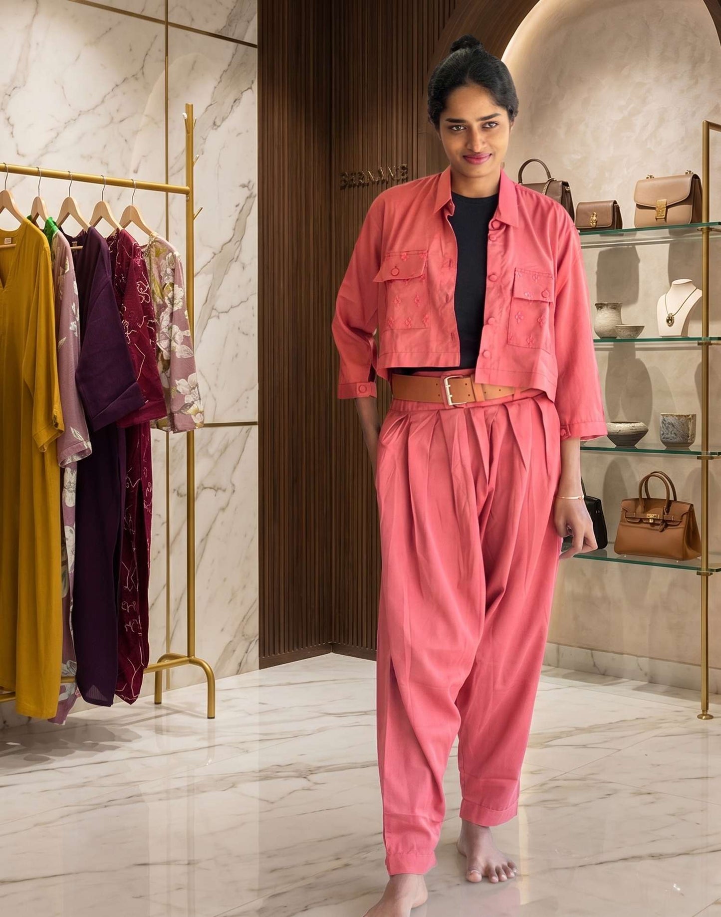 INDO-WESTERN OUTFITS DARK PEACH E2904 280726IW