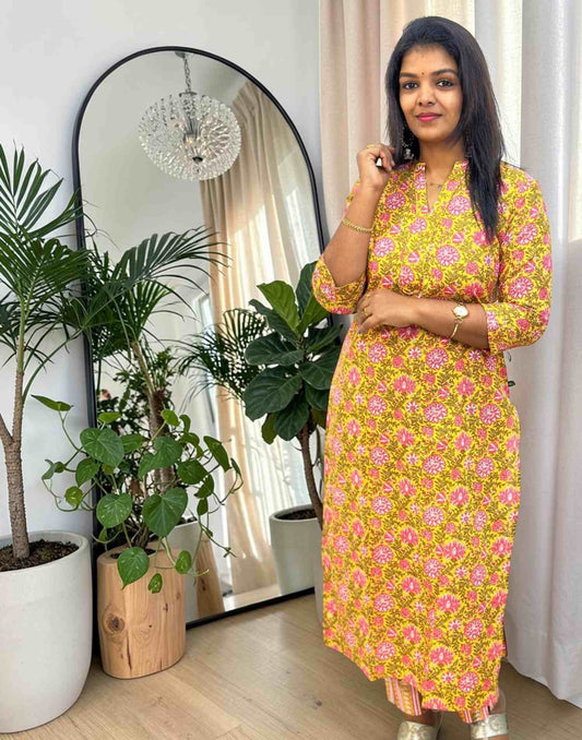 CO-ORD SET YELLOW E3228 300626CS - ELENTRA DESIGNS BY NIMI HEINS