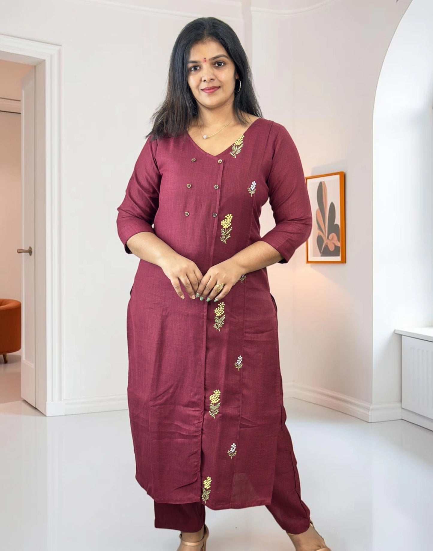 KURTI SET MAROON E7330 180926KS