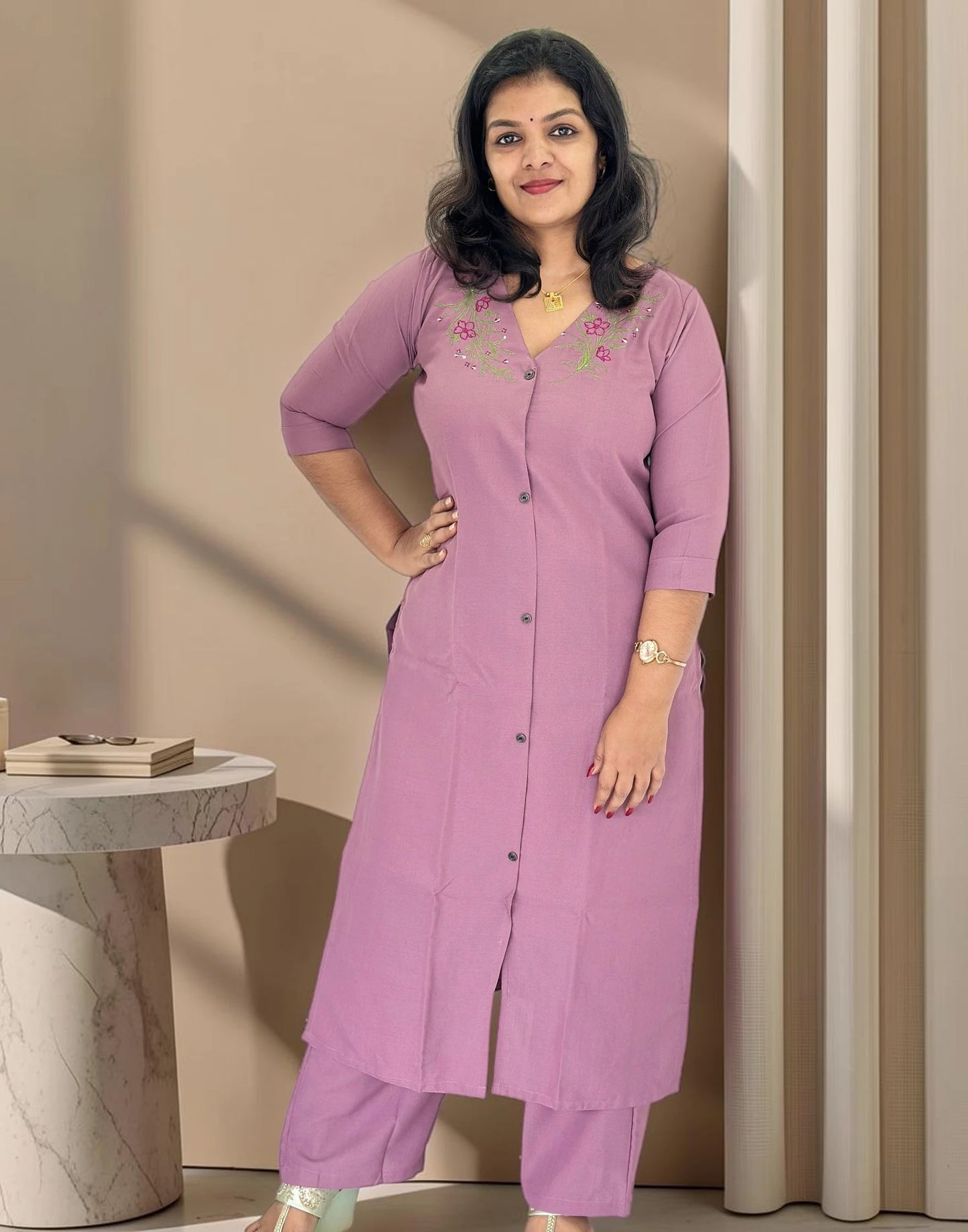 KURTI SET DUSTY ONION PINK E7400 201026KS