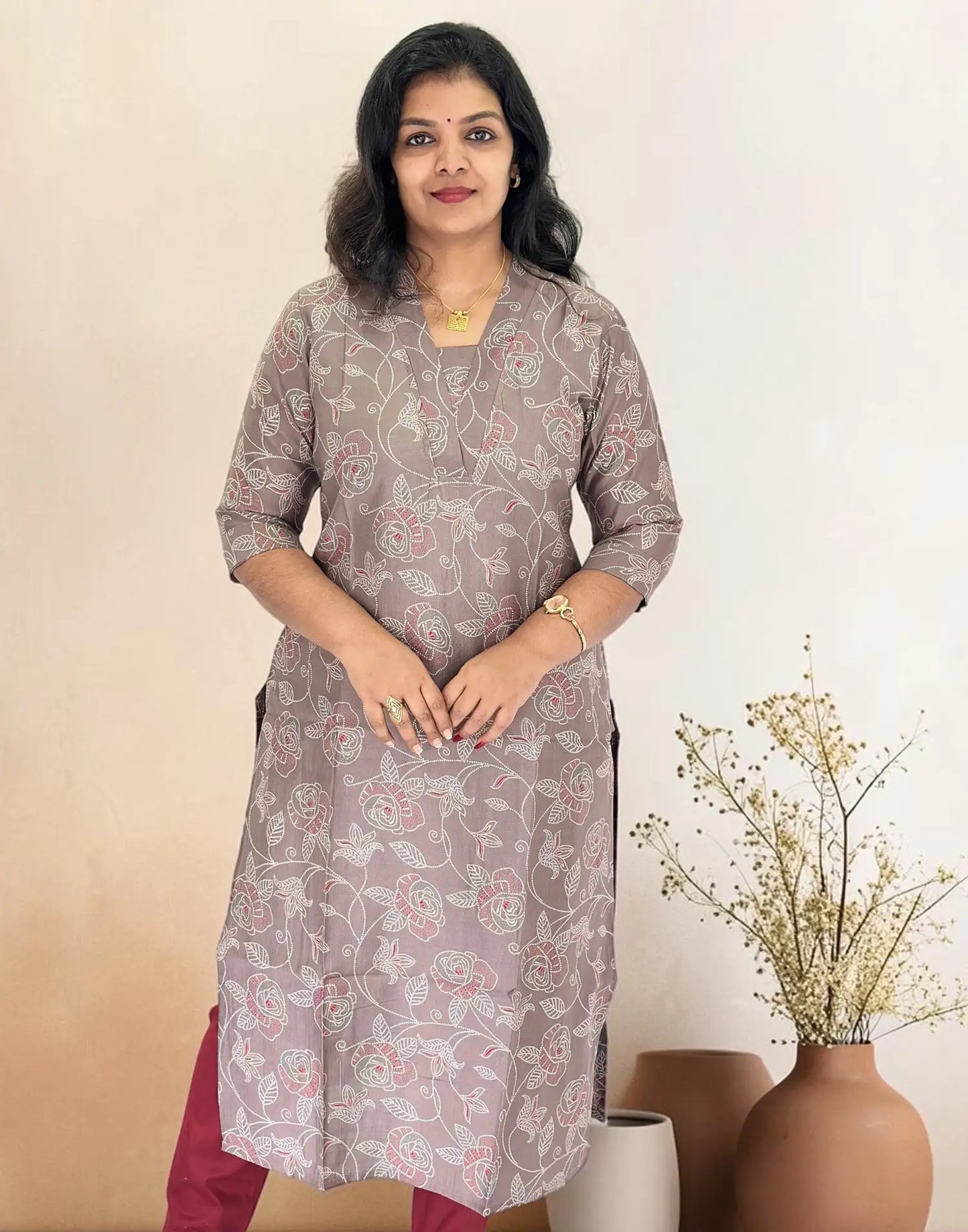 SLITTED KURTI LIGHT CHOCOLATE E7405 201026SK