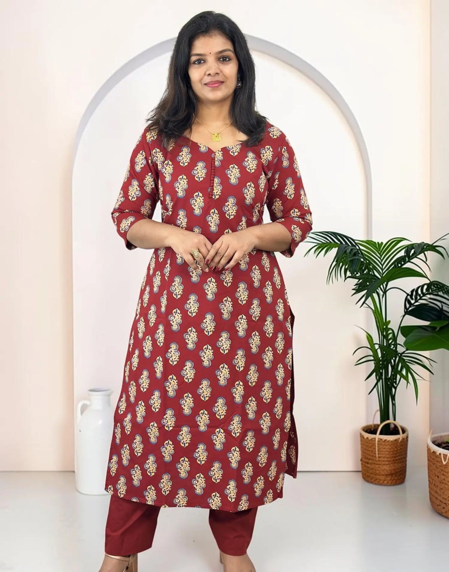KURTI SET BRICK MAROON E7407 231026KS
