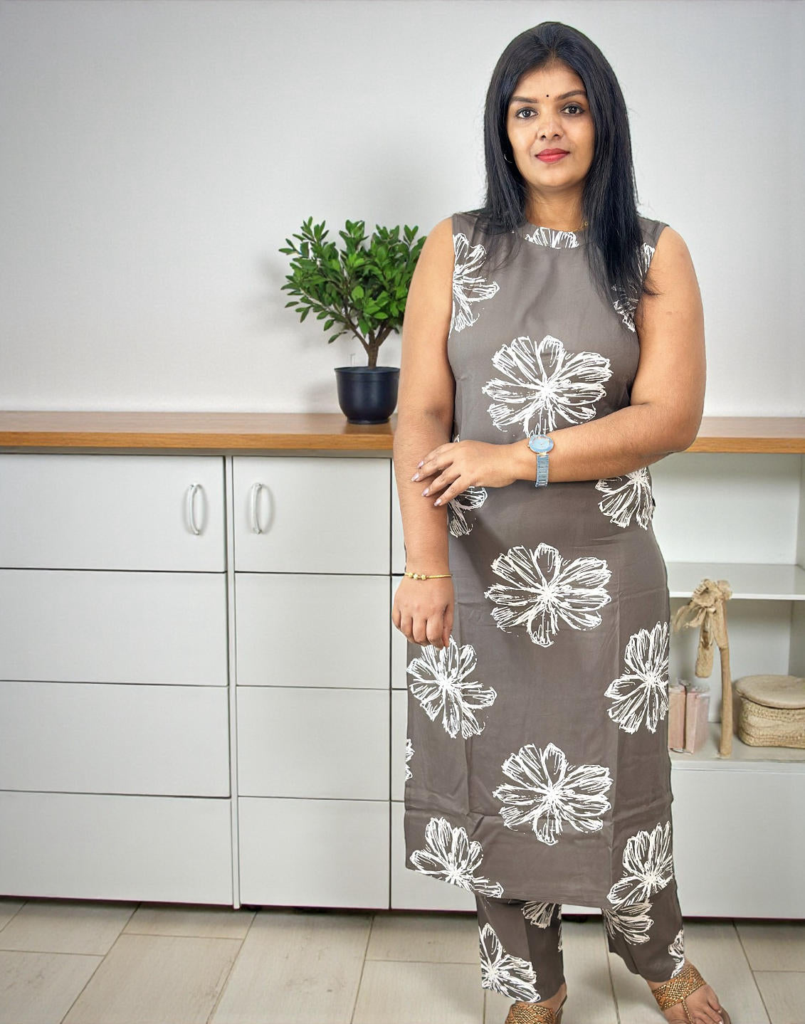 281125CS (E6622) CO-ORD SET - Gray