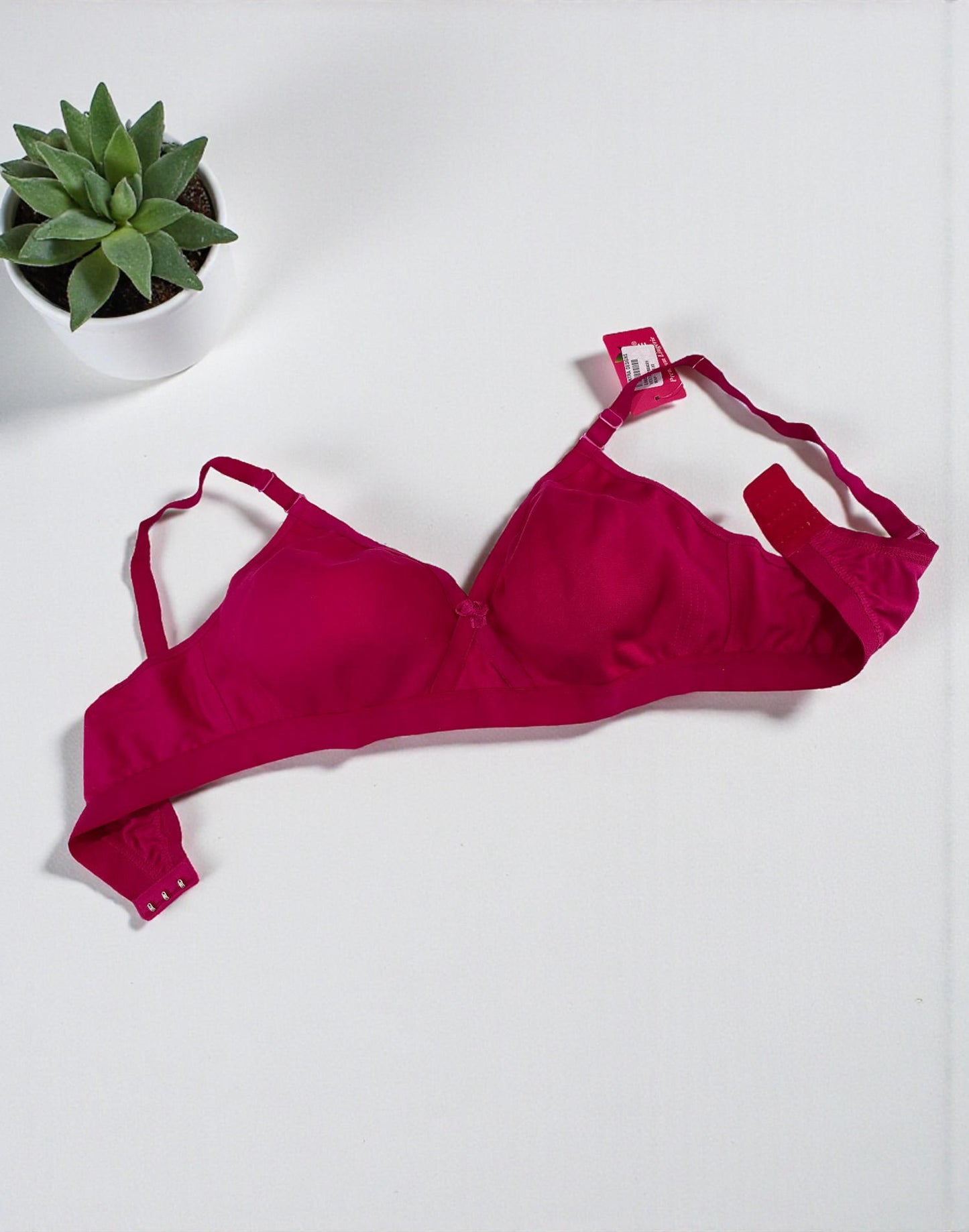 151225BR (E6658) POOJA RAGINI NON PADDED BRA - Hot Pink