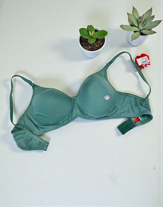 201225BR (E6071 - E6072) V-MAX PADDED BRA - Forest Green