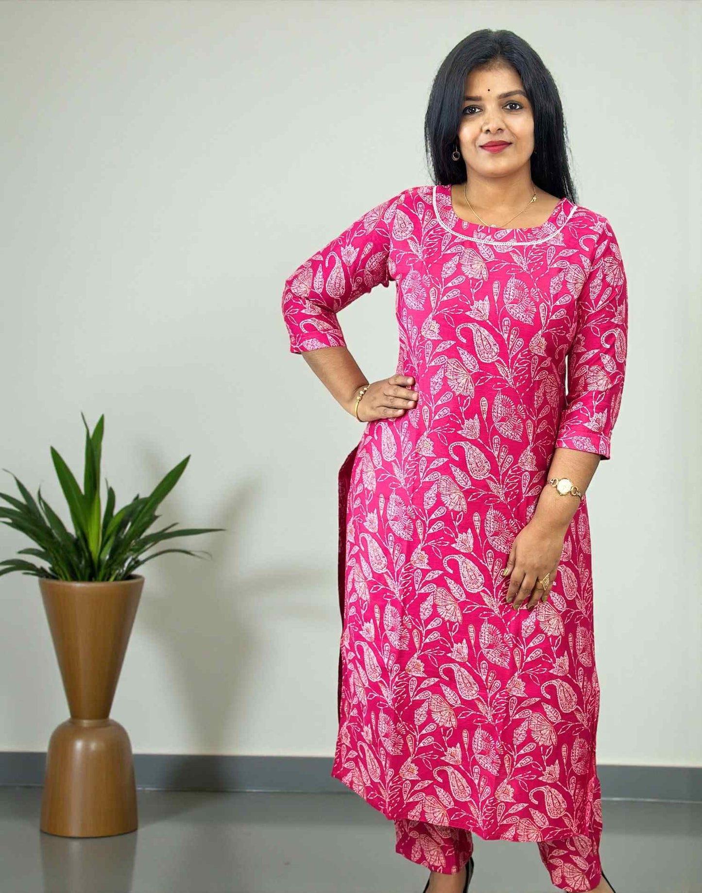 281025CS (E6593) CO-ORD SET - Hot Pink