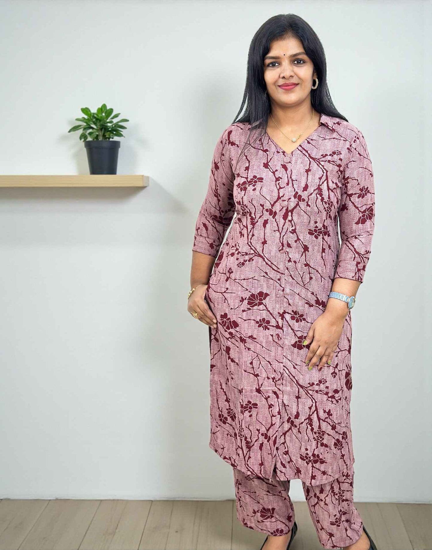 271025CS (E6595) CO-ORD SET - Maroon