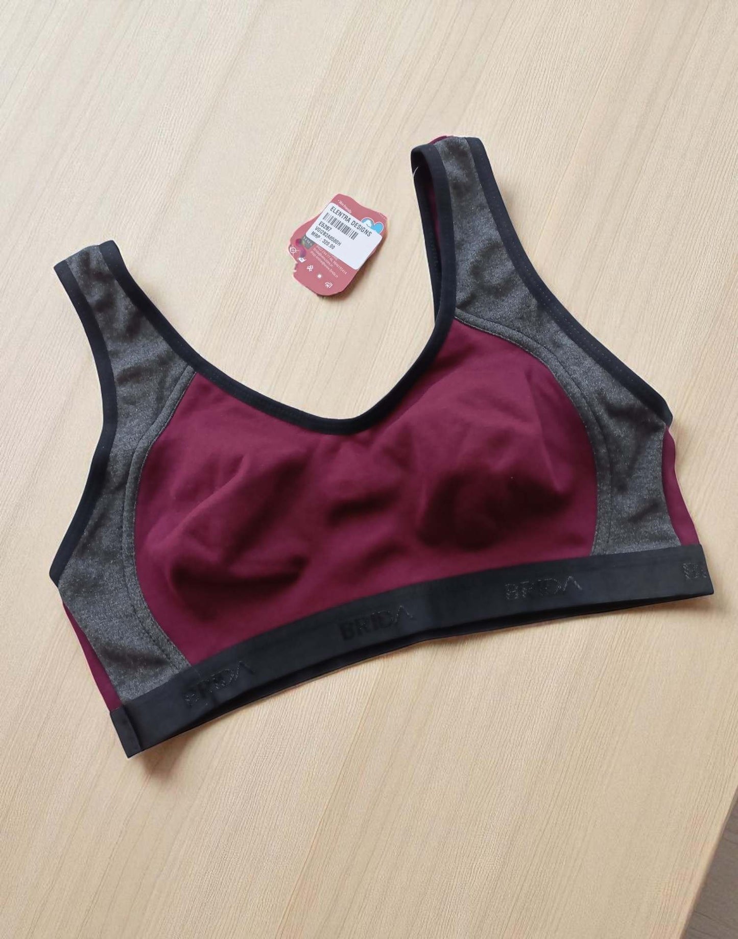 300725BR (E5287) BRIDA WORKOUT BRA - Dark Purple