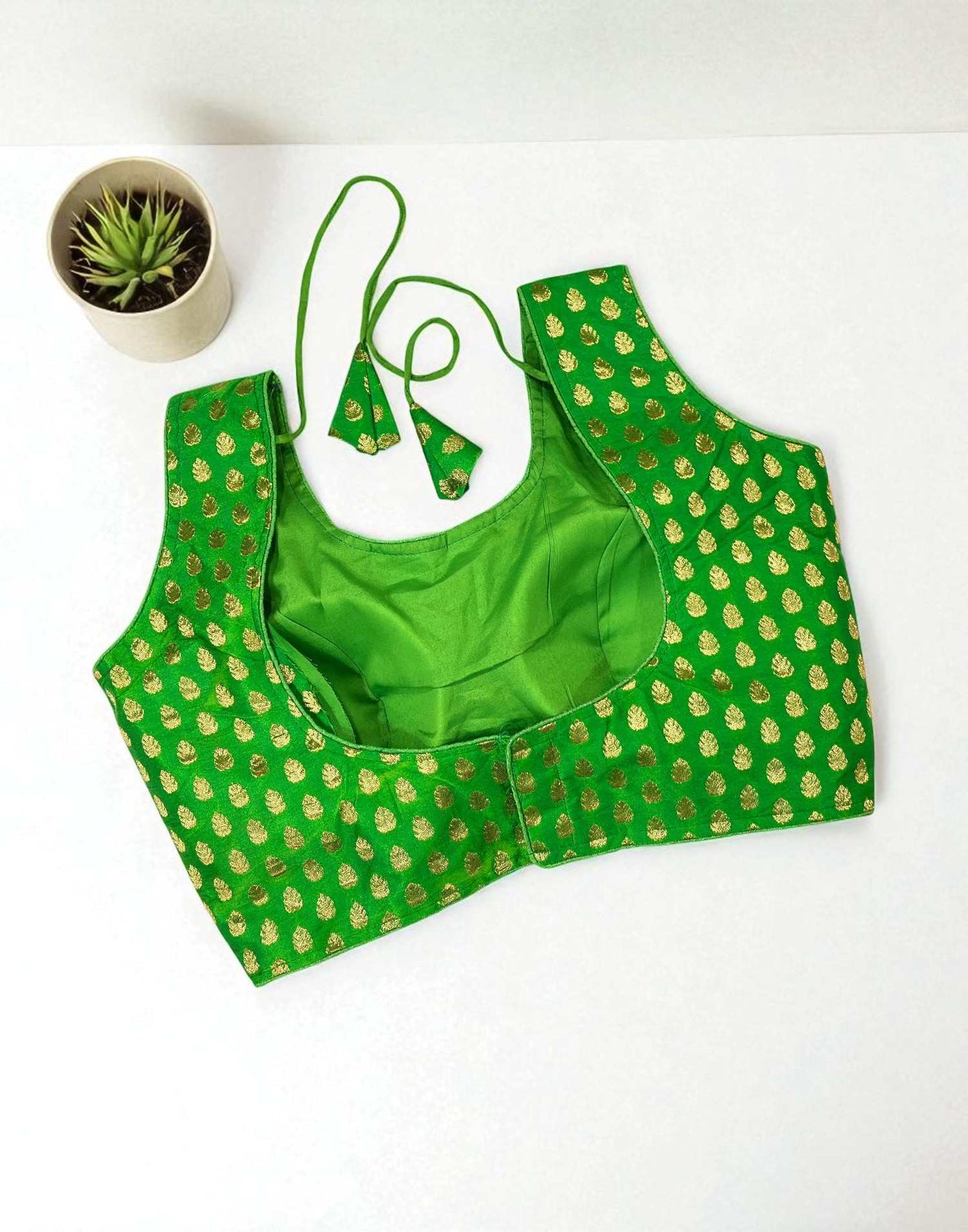 160925BL (E6482) READYMADE BLOUSE - Bright Green