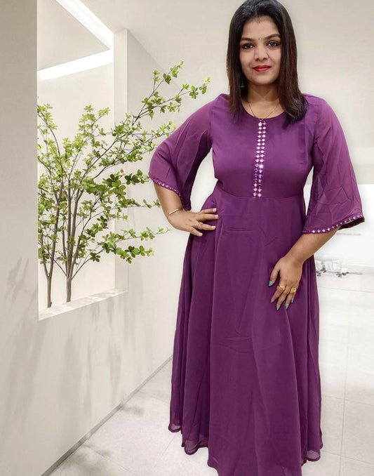 SEMI GOWN DUSTY GRAPE E1748 120624 - ELENTRA DESIGNS BY NIMI HEINS