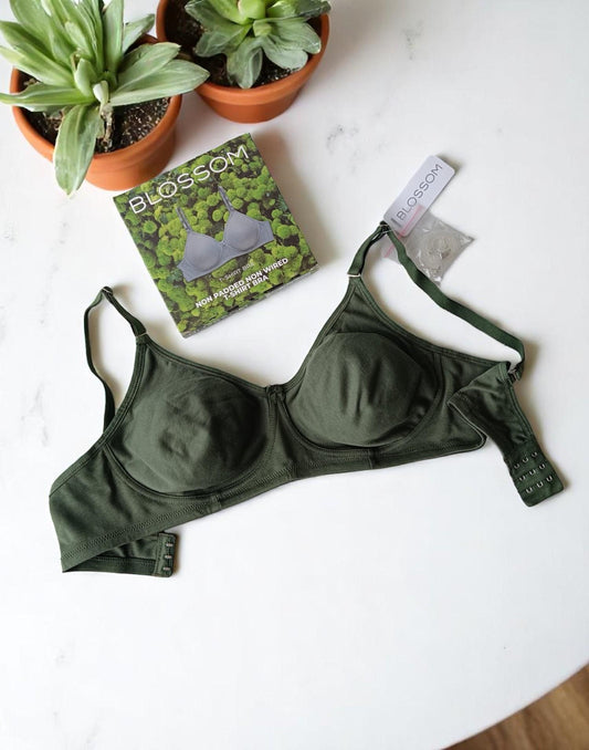 280525BR (E3006) BLOSSOM NON PADDED T-SHIRT BRA MIXED - B Forest