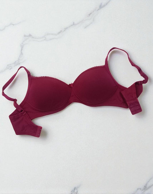 040725BR (E5256) JOCKEY PADDED BRA - Beetroot Red