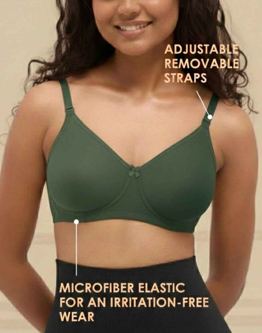 NON PADDED BRA BLOSSOM T-SHIRT BRA BLACK FOREST E3006 210625BR