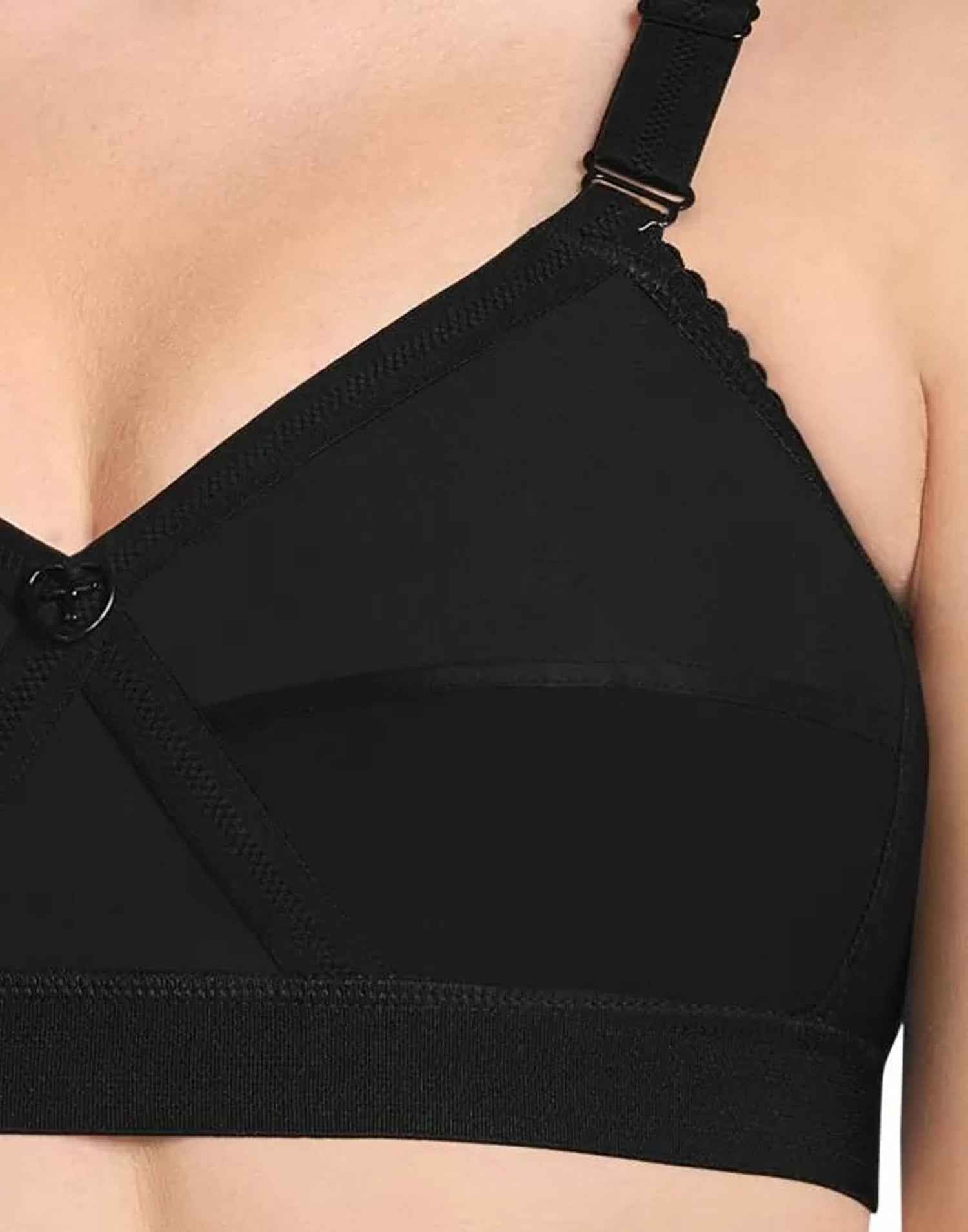 NON PADDED BRA RIZA KRUTHIKA PLAIN BLACK E6832 160326BR