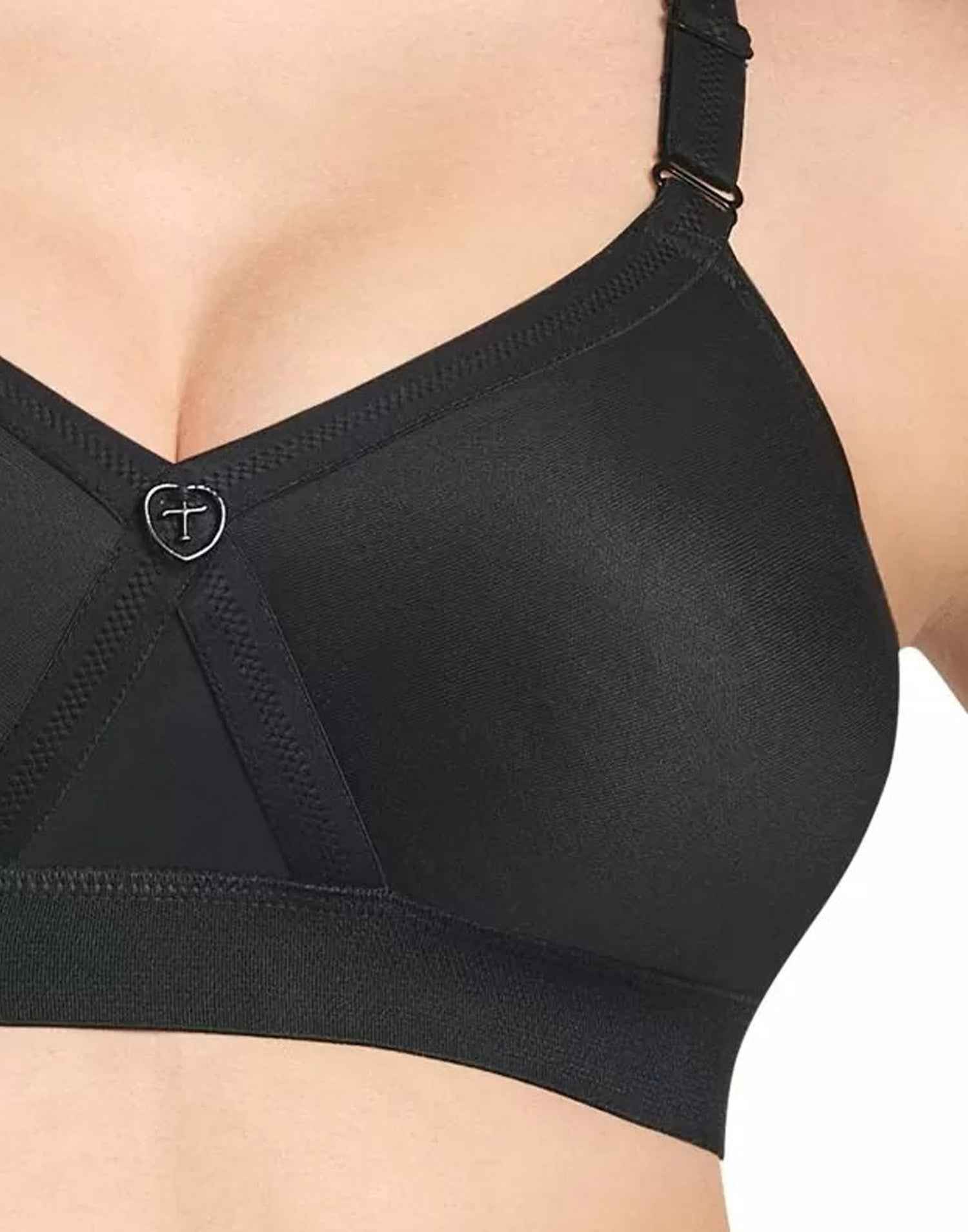 NON PADDED T-SHIRT BRA RIZA ALPA BLACK E6831 160326BR