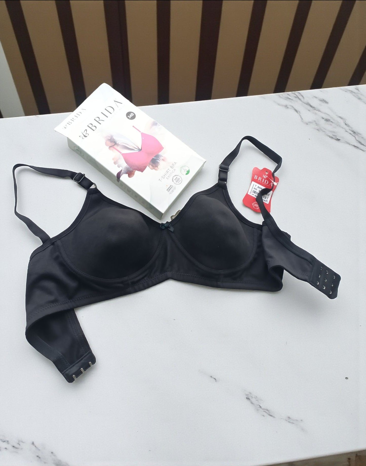 180925BR (E6445) BRIDA T-Shirt BRA - Black