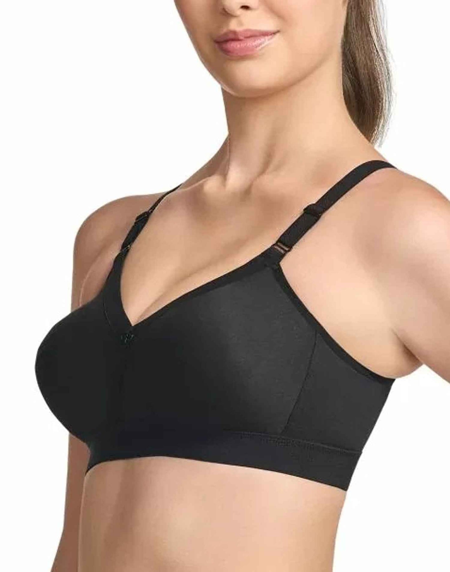 NON PADDED T-SHIRT BRA RIZA ALPA BLACK E6831 160326BR